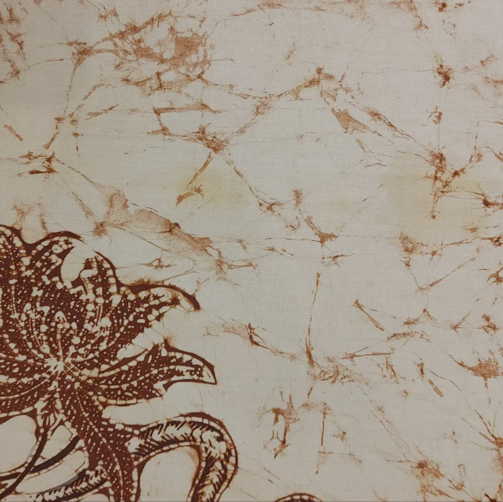 Hand Printed Batik Tablecloth 1970s 36